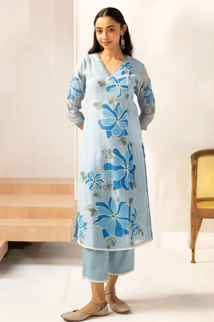 Zoya Mul Chanderi Kurta Set