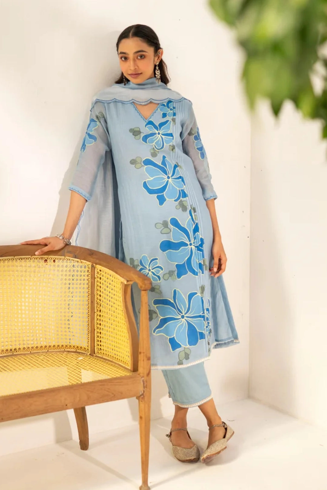 Zoya Mul Chanderi Kurta Set