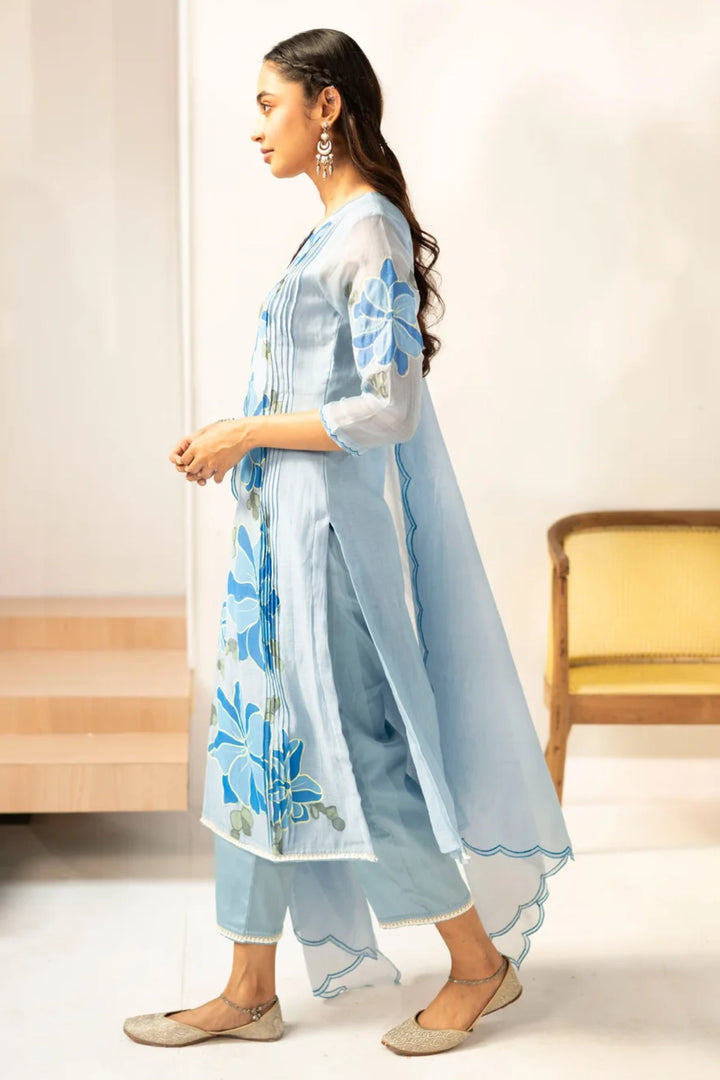 Zoya Mul Chanderi Kurta Set