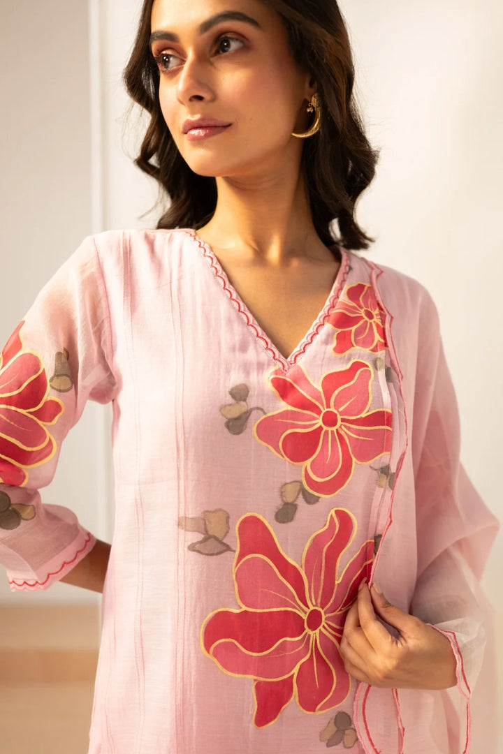 Zoya Mul Chanderi Kurta Set