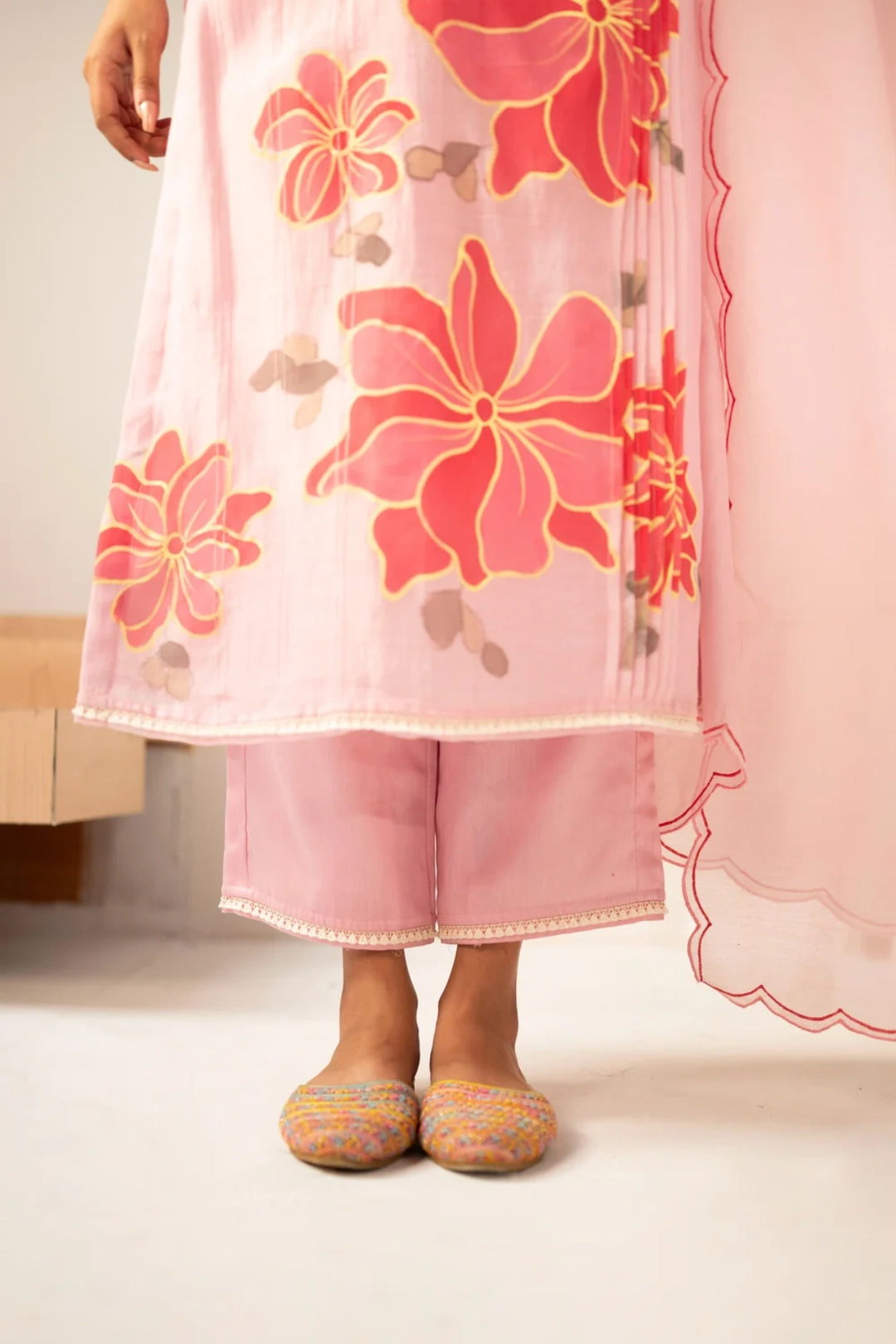 Zoya Mul Chanderi Kurta Set