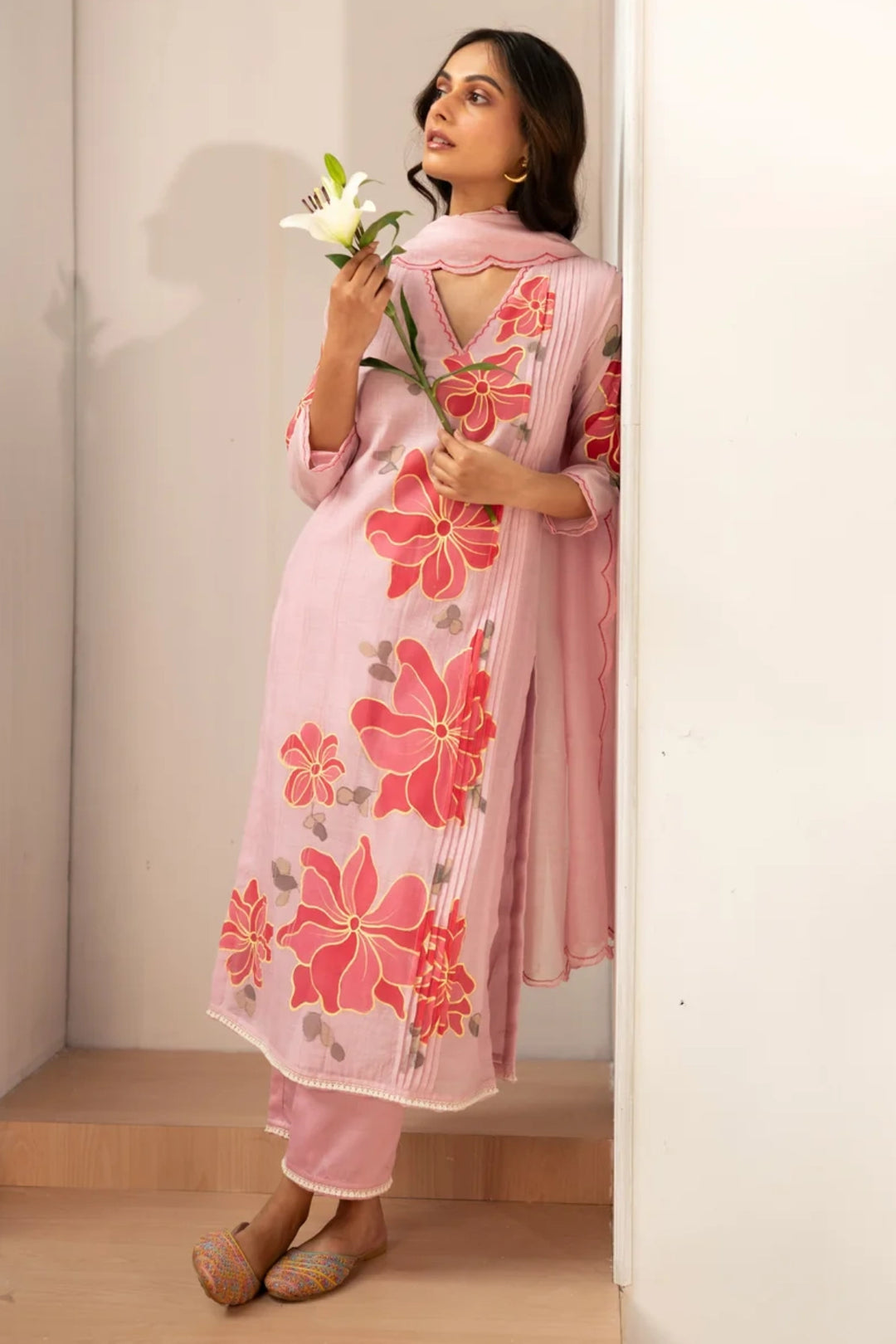 Zoya Mul Chanderi Kurta Set