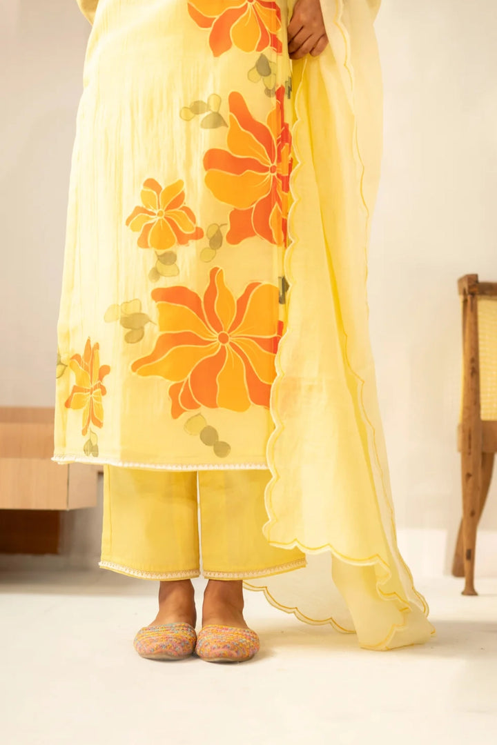 Zoya Mul Chanderi Kurta Set