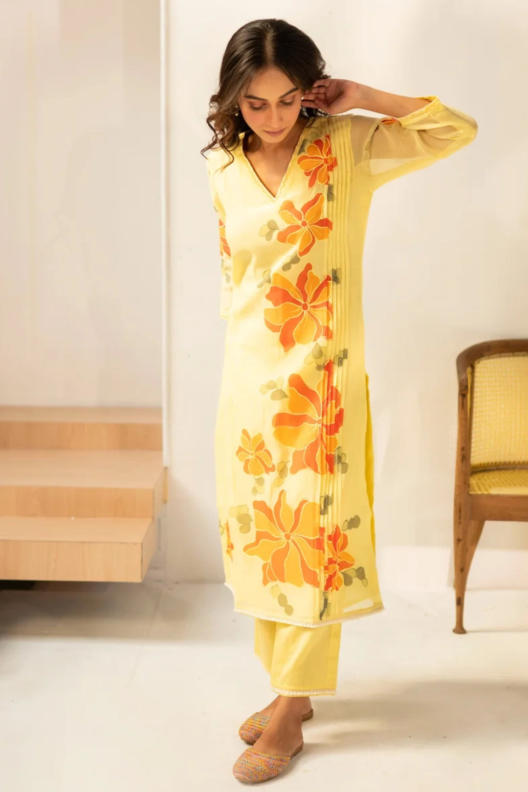 Zoya Mul Chanderi Kurta Set