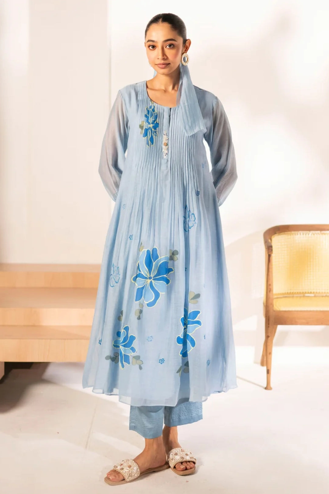 Zoya Mul Chanderi Tunic Set