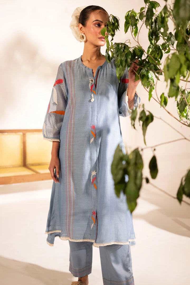 Ziva Mul Chanderi Co-ord Set