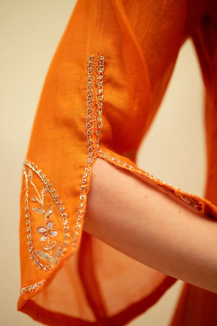 Chandini Mul Chanderi Aline Kurta Set
