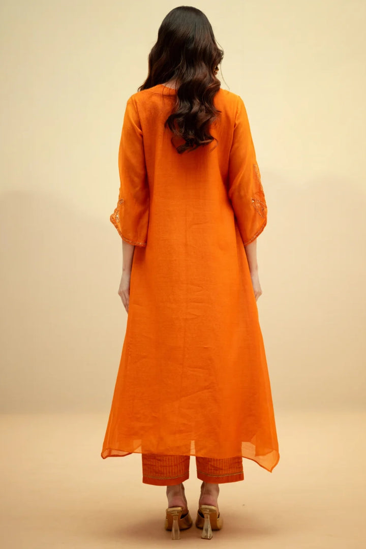 Chandini Mul Chanderi Aline Kurta Set