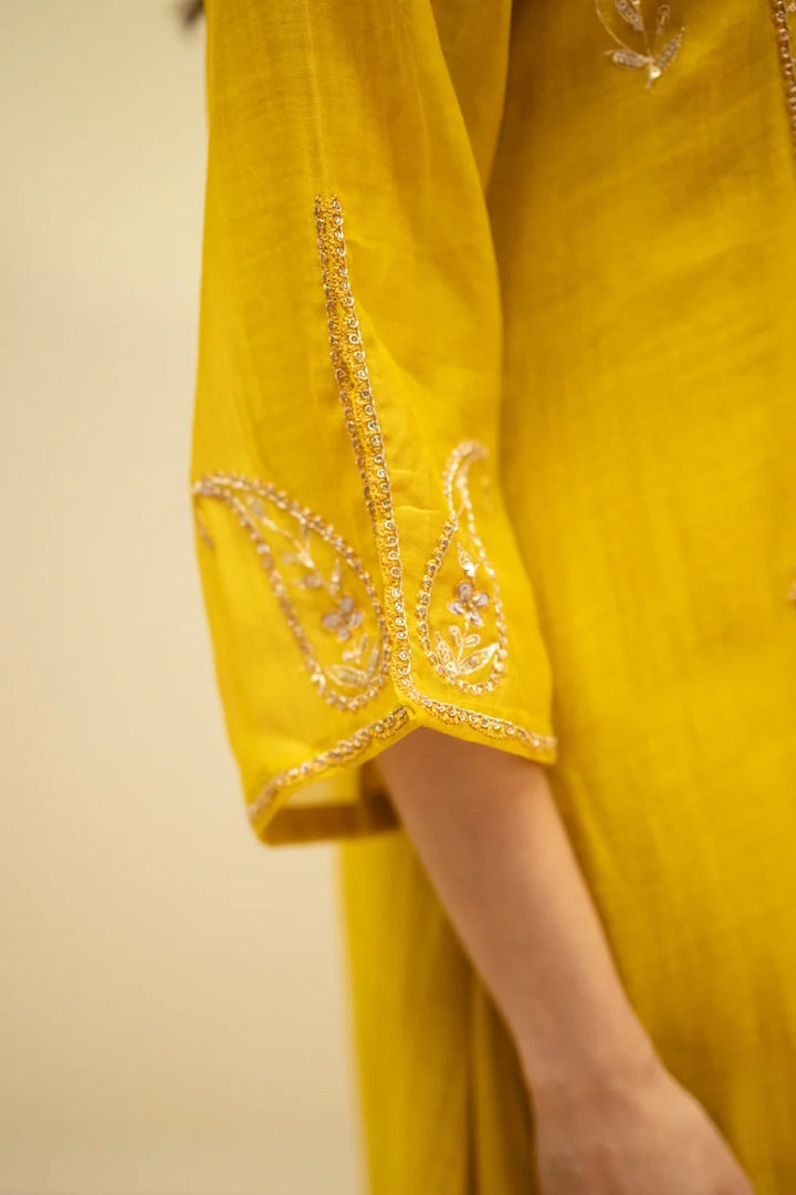 Chandini Mul Chanderi Aline Kurta Set
