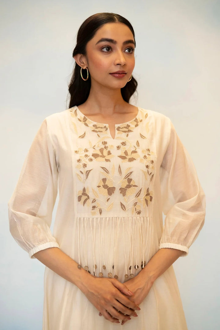 Noorani Mul Chanderi Aline Kurta Set
