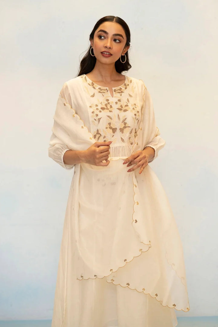 Noorani Mul Chanderi Aline Kurta Set
