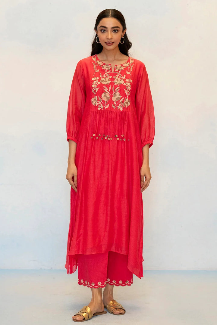 Noorani Mul Chanderi Aline Kurta Set