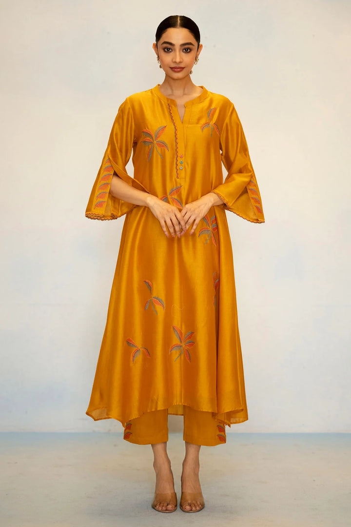 Saba Silk Chanderi Aline Kurta Set