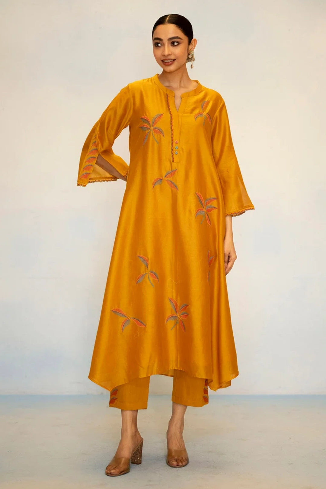 Saba Silk Chanderi Aline Kurta Set
