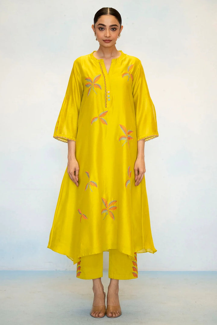Saba Silk Chanderi Aline Kurta Set