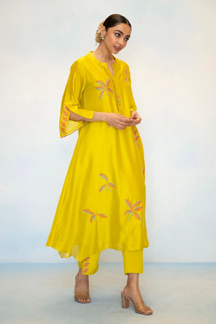 Saba Silk Chanderi Aline Kurta Set