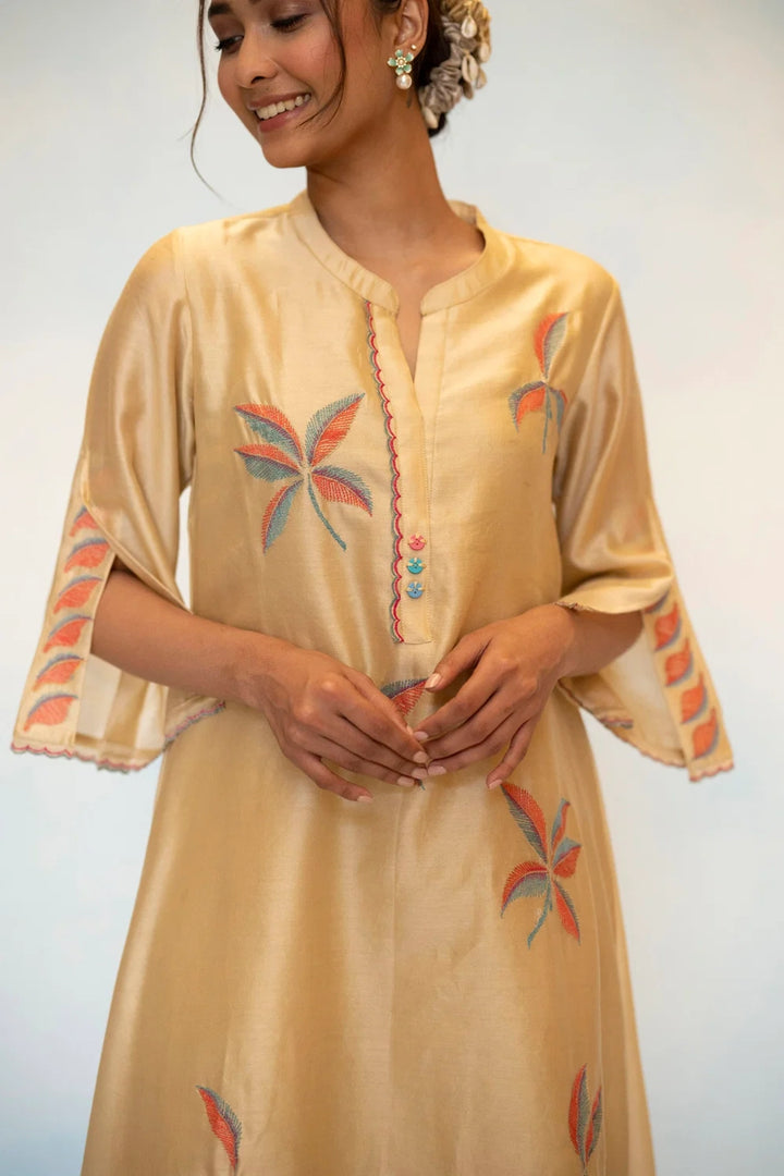 Saba Silk Chanderi Aline Kurta Set