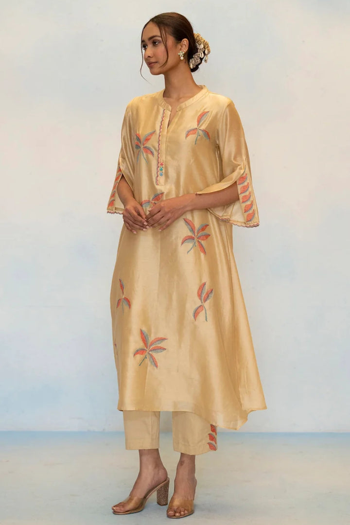 Saba Silk Chanderi Aline Kurta Set