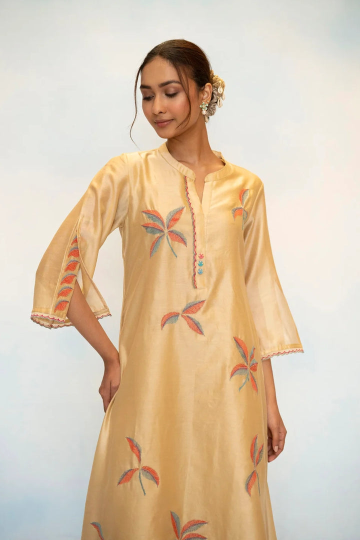 Saba Silk Chanderi Aline Kurta Set