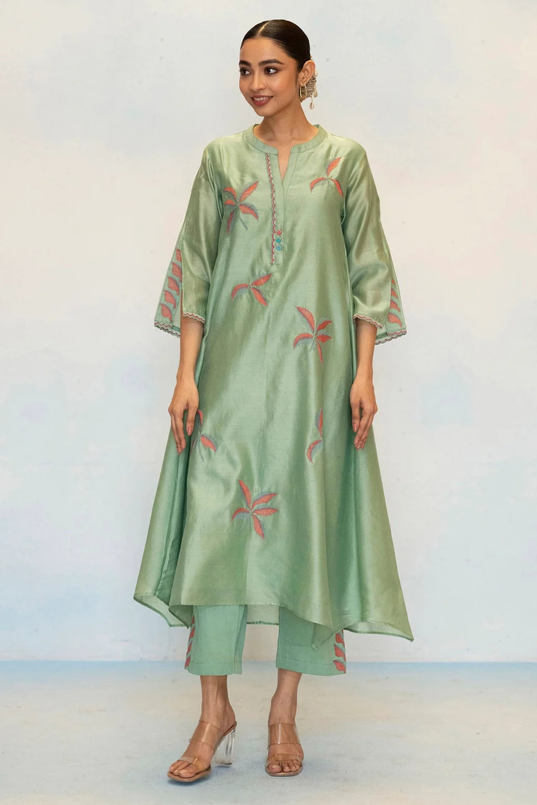 Saba Silk Chanderi Aline Kurta Set