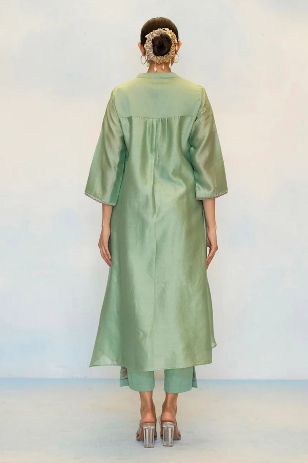 Saba Silk Chanderi Aline Kurta Set