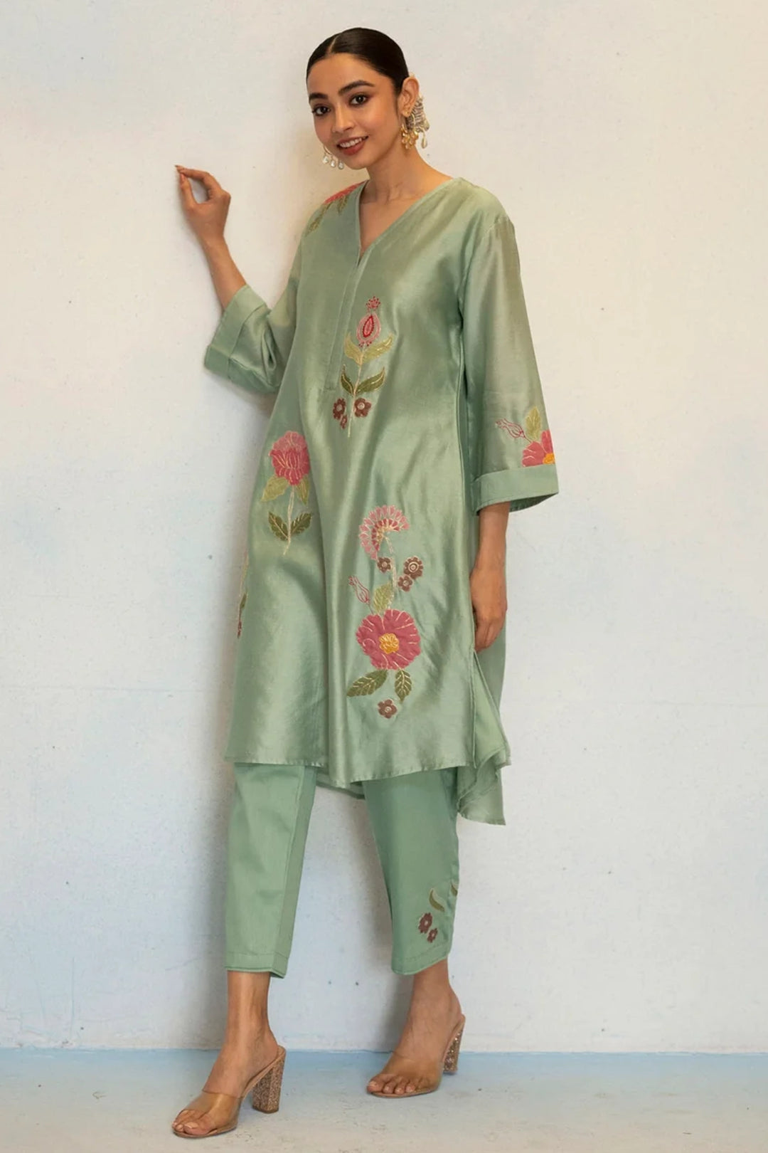 Gul Silk Chanderi Co-ord Set