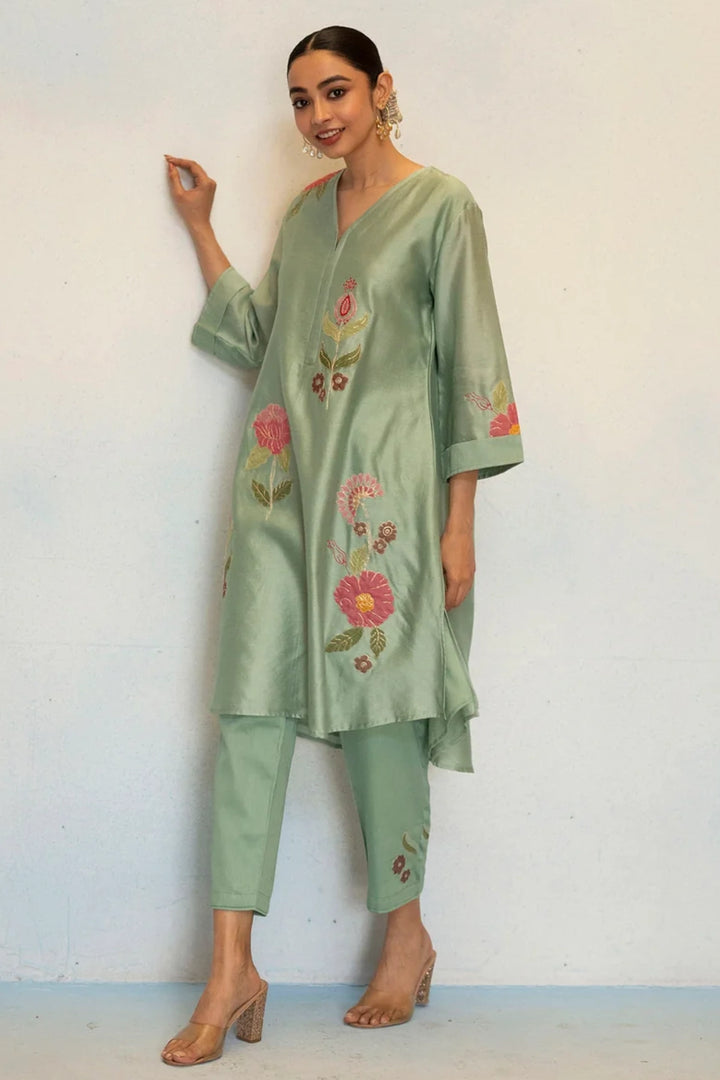 Gul Silk Chanderi Co-ord Set