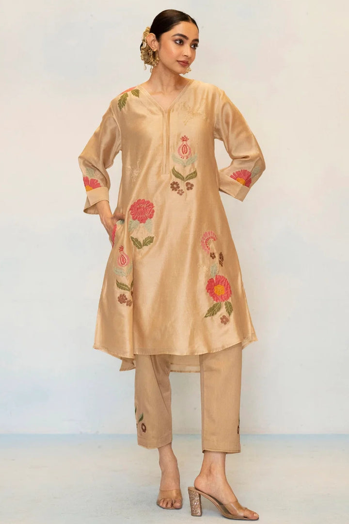 Gul Silk Chanderi Co-ord Set