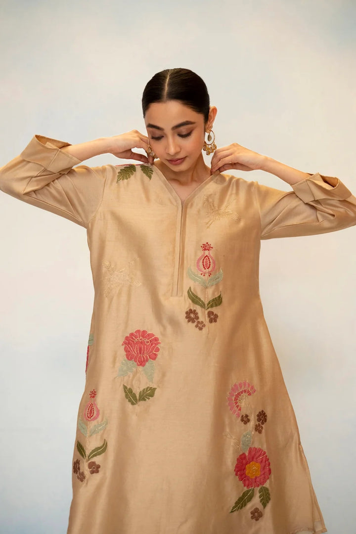 Gul Silk Chanderi Co-ord Set