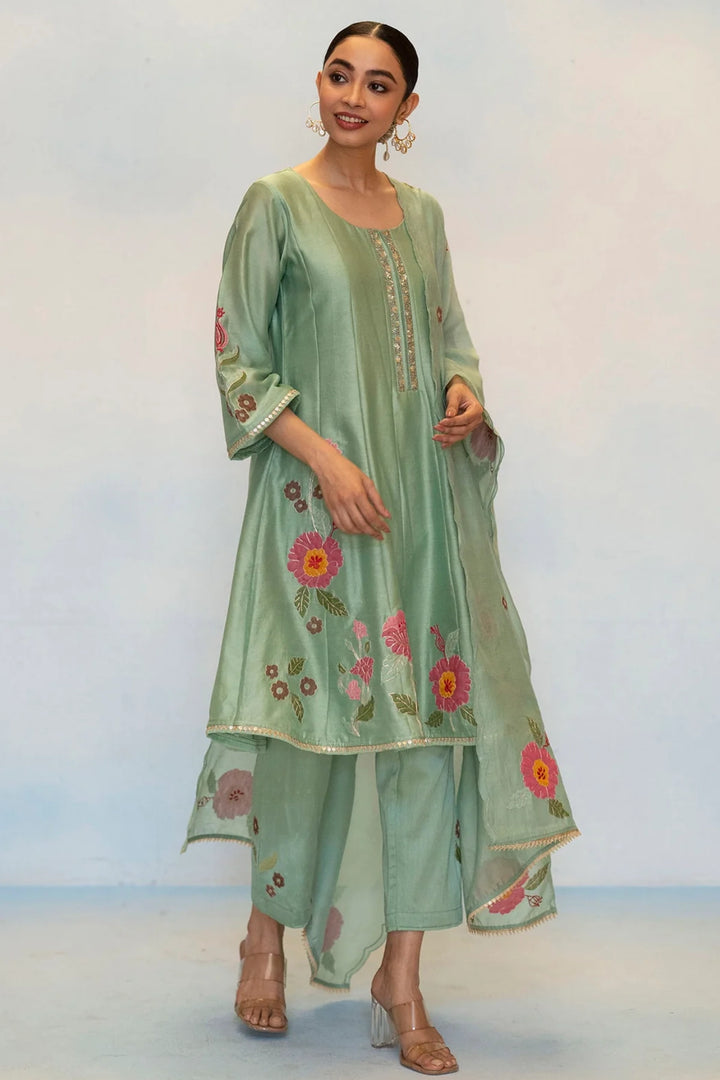 Gul Silk Chanderi Anarkali Set