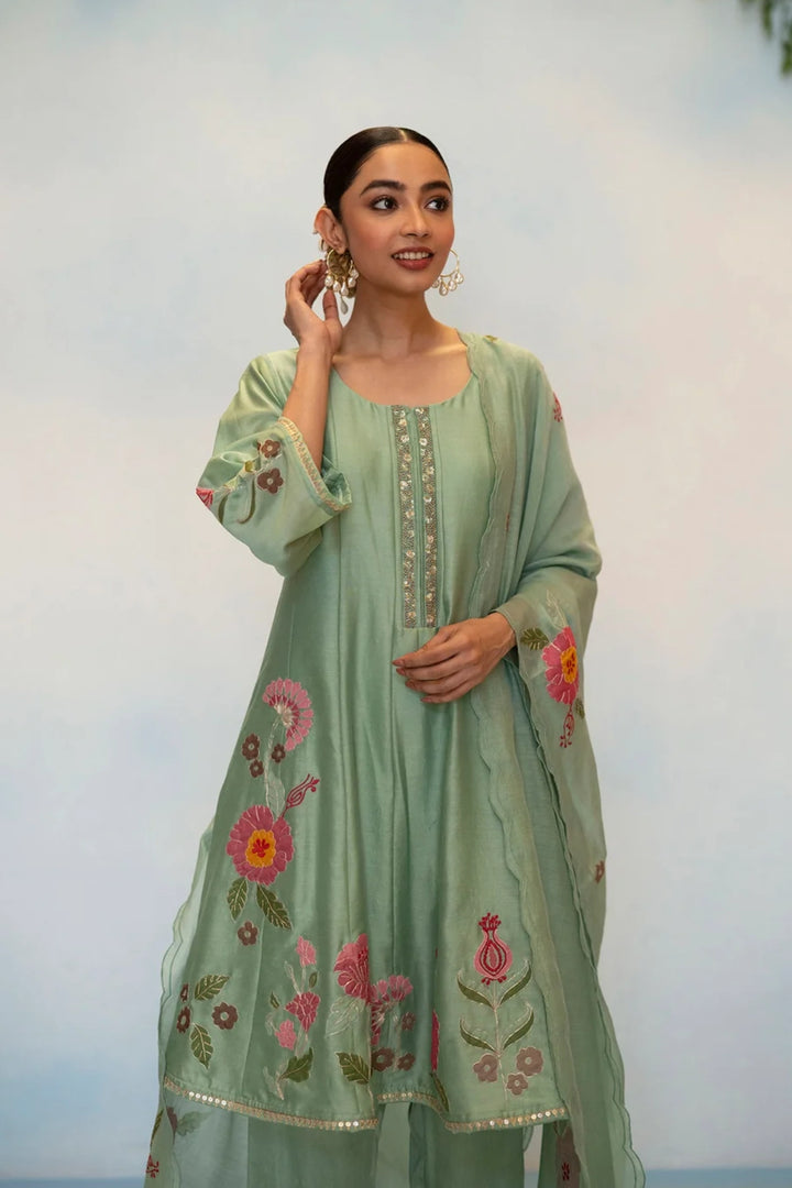 Gul Silk Chanderi Anarkali Set