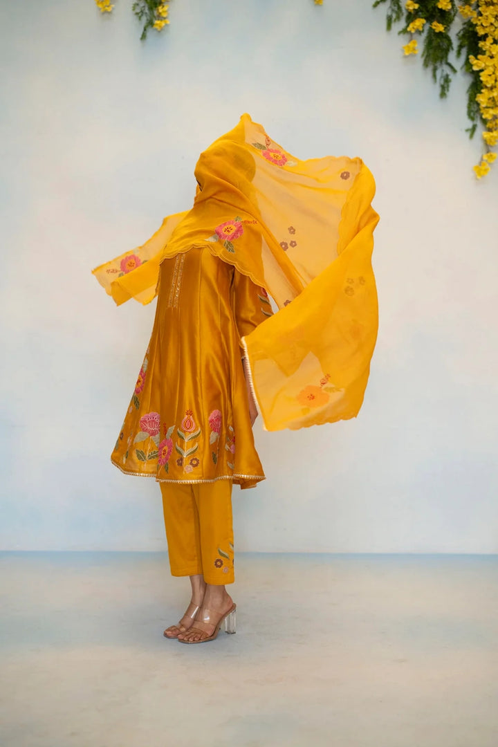 Gul Silk Chanderi Anarkali Set