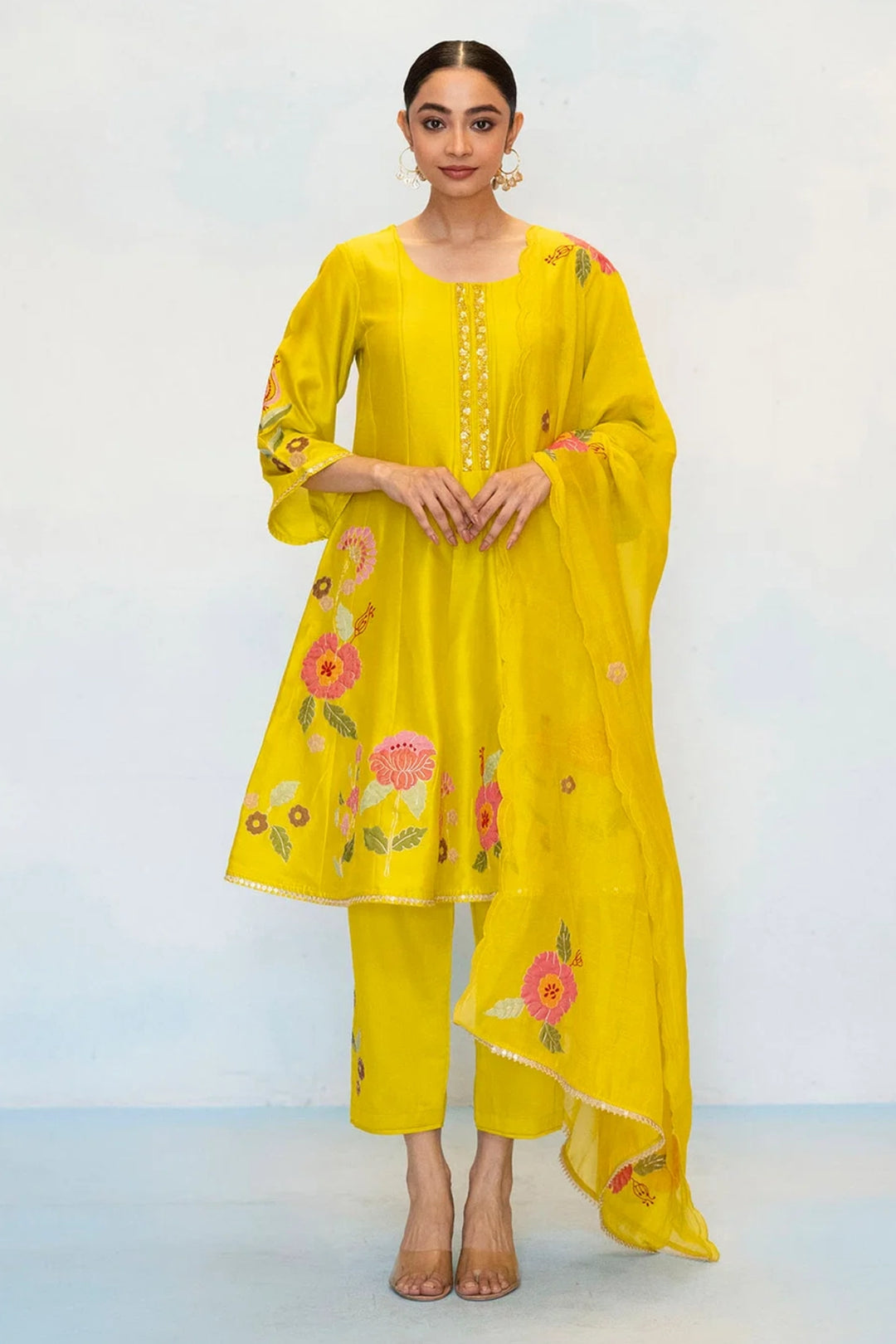 Gul Silk Chanderi Anarkali Set