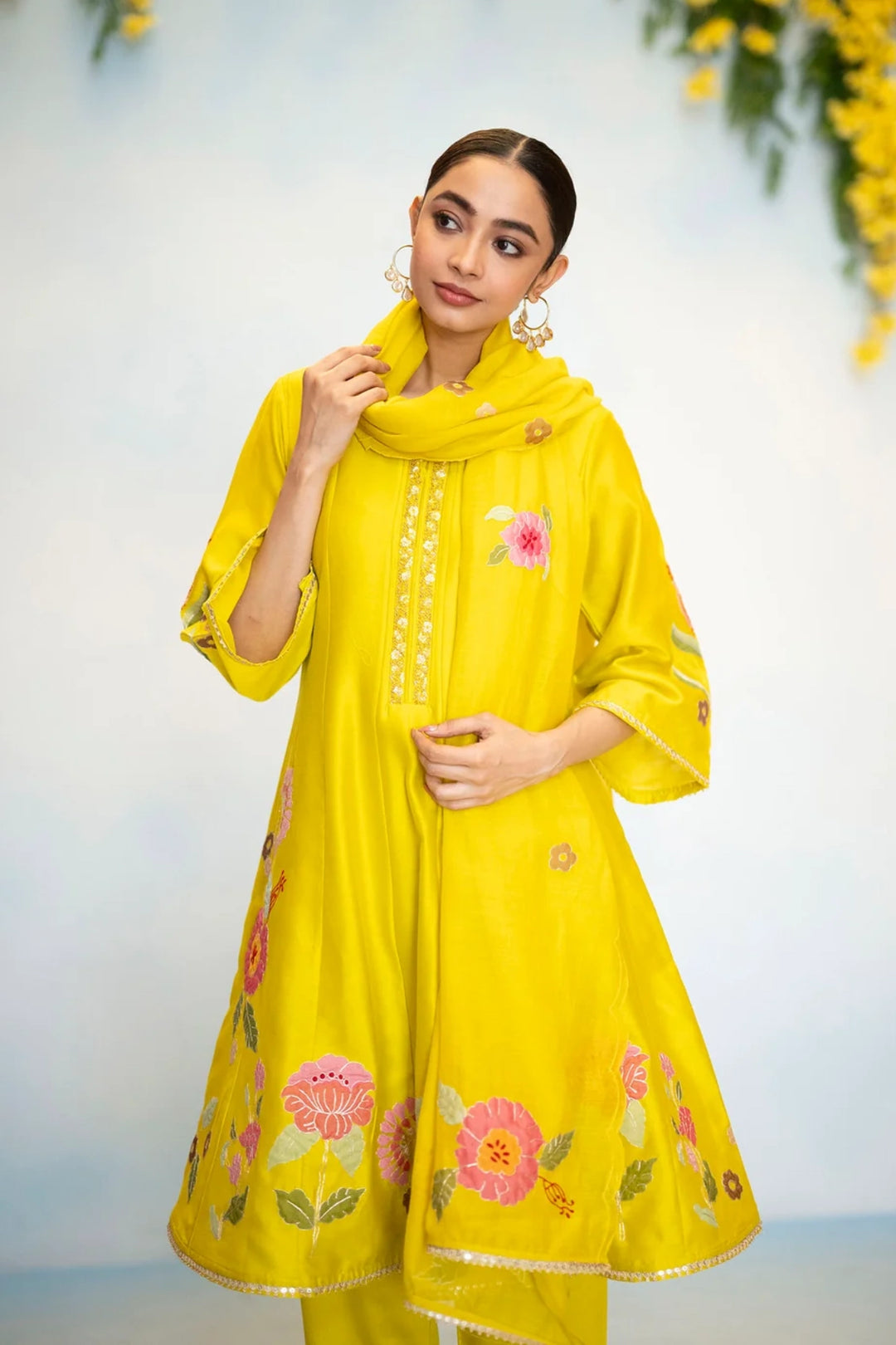 Gul Silk Chanderi Anarkali Set