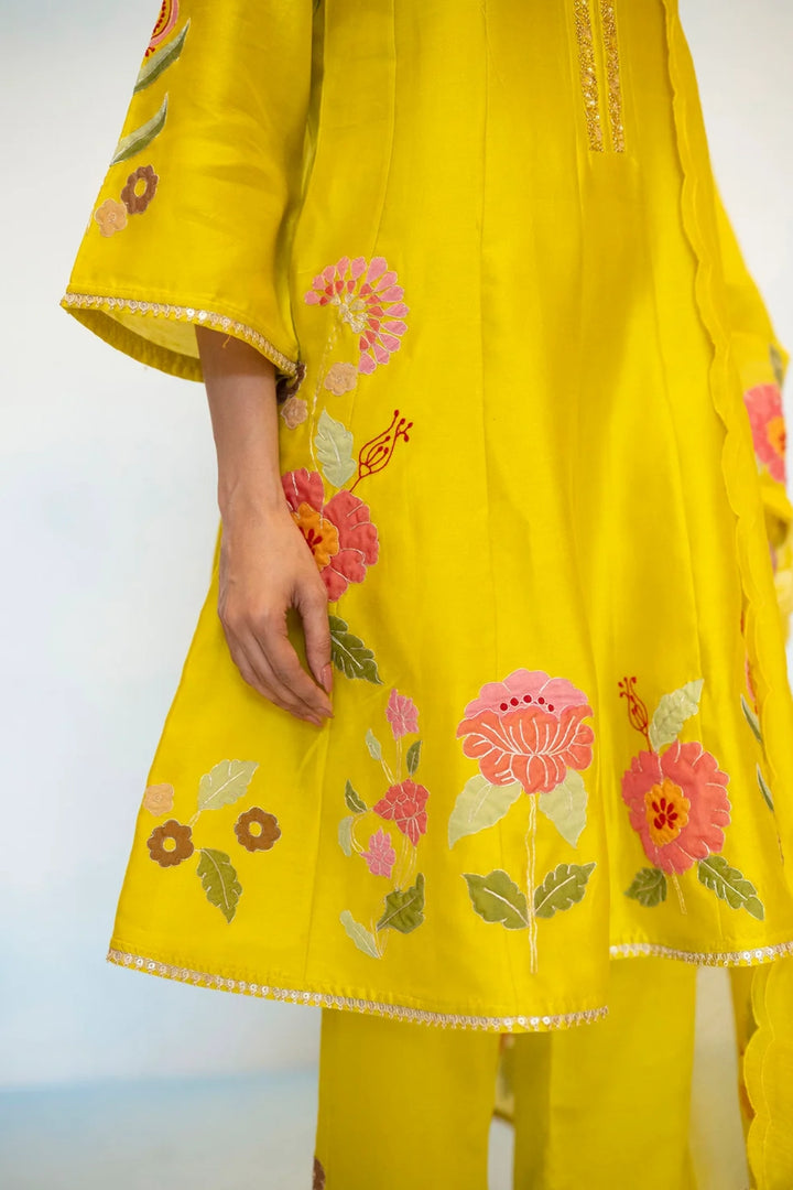 Gul Silk Chanderi Anarkali Set