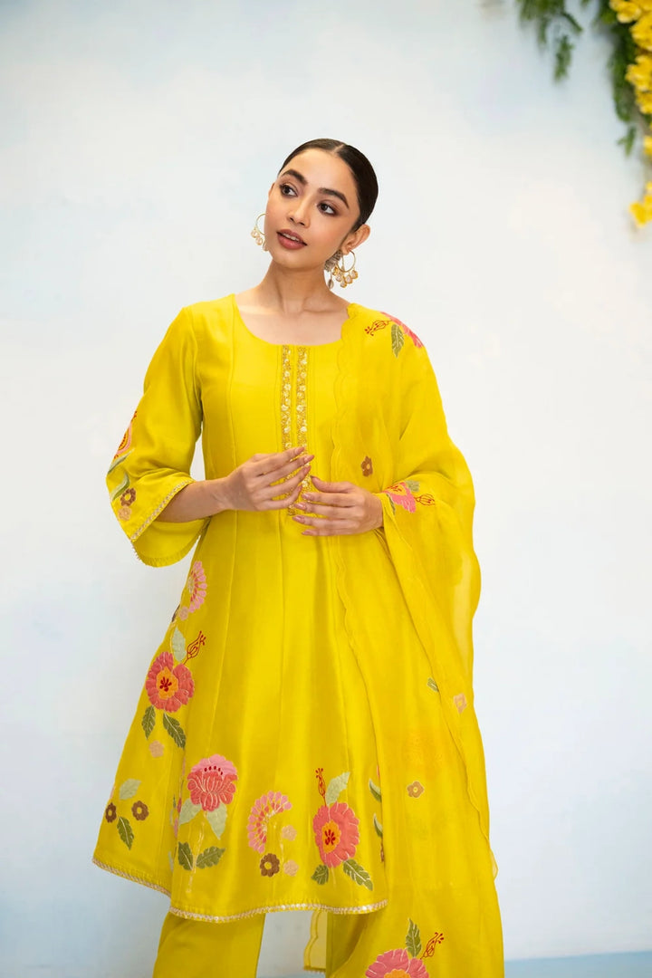 Gul Silk Chanderi Anarkali Set
