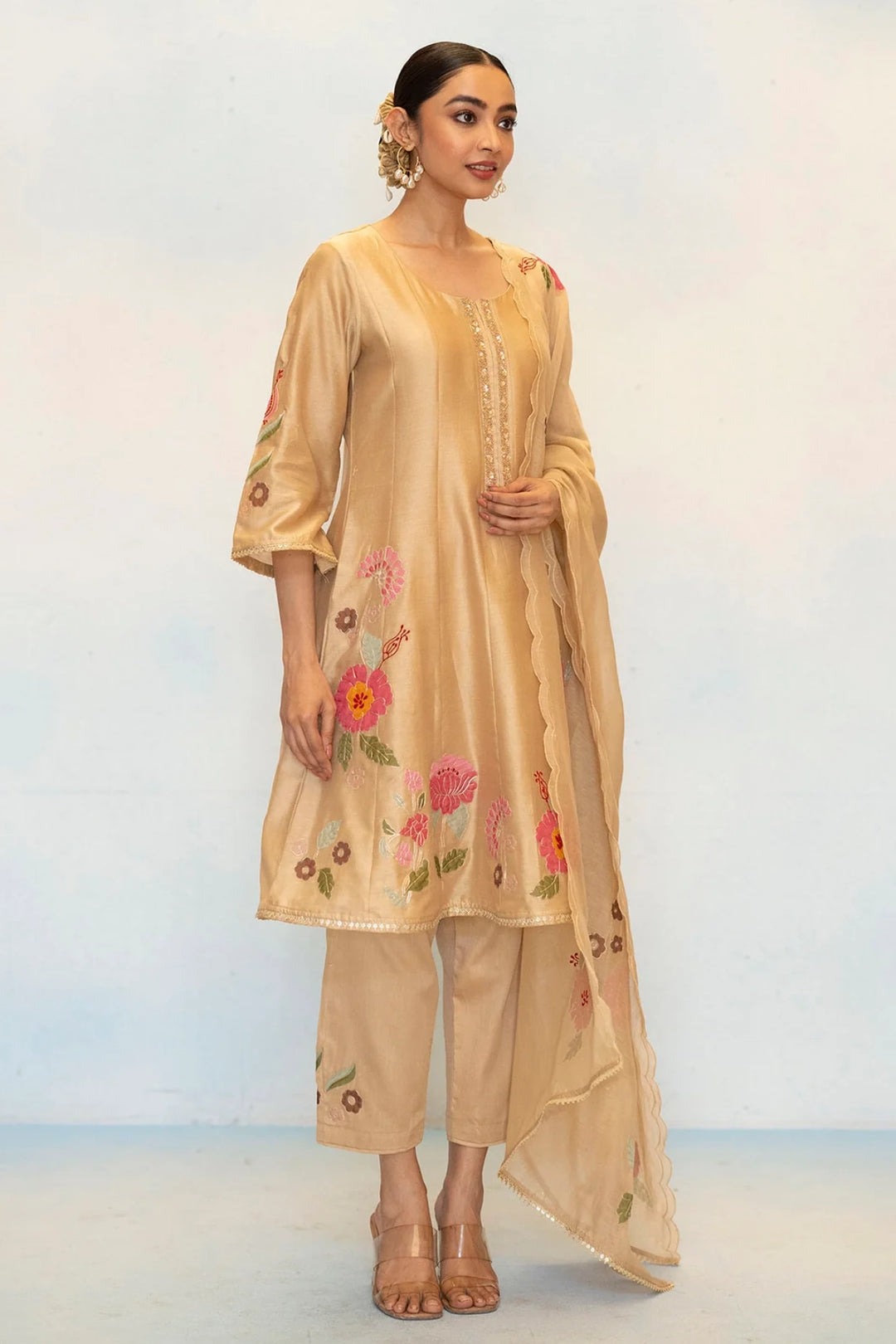 Gul Silk Chanderi Anarkali Set