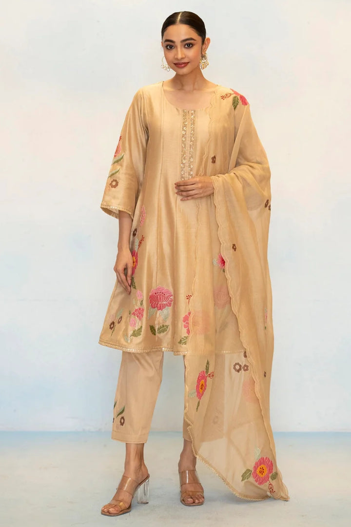 Gul Silk Chanderi Anarkali Set