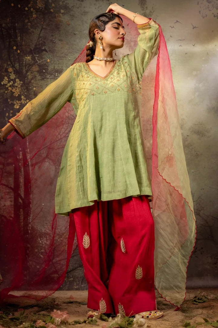 Elaichi Green Farshi Kurta Set