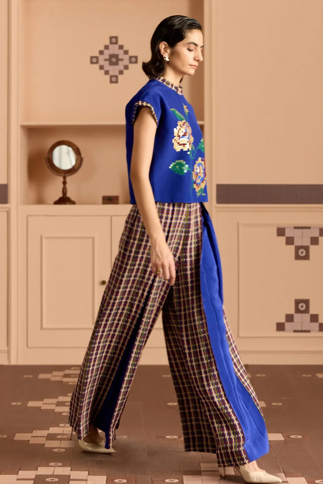 Blue Gusset Pants