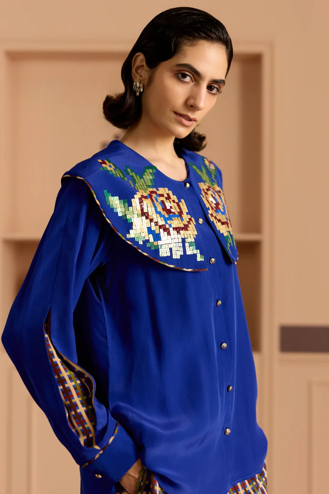 Blue Peter Pan Collar Shirt