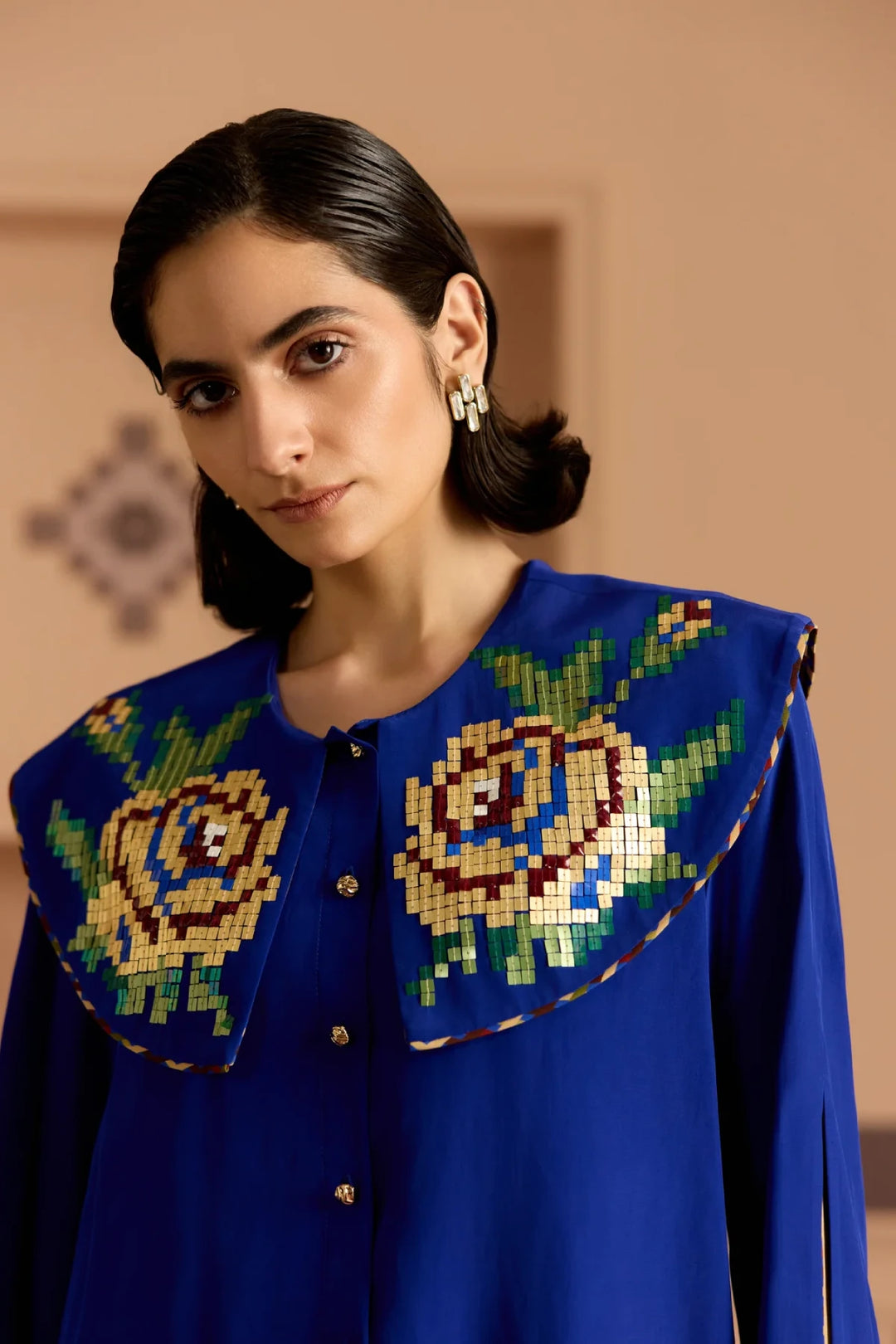 Blue Peter Pan Collar Shirt