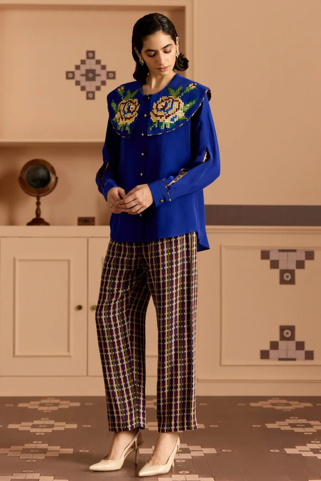 Blue Peter Pan Collar Shirt