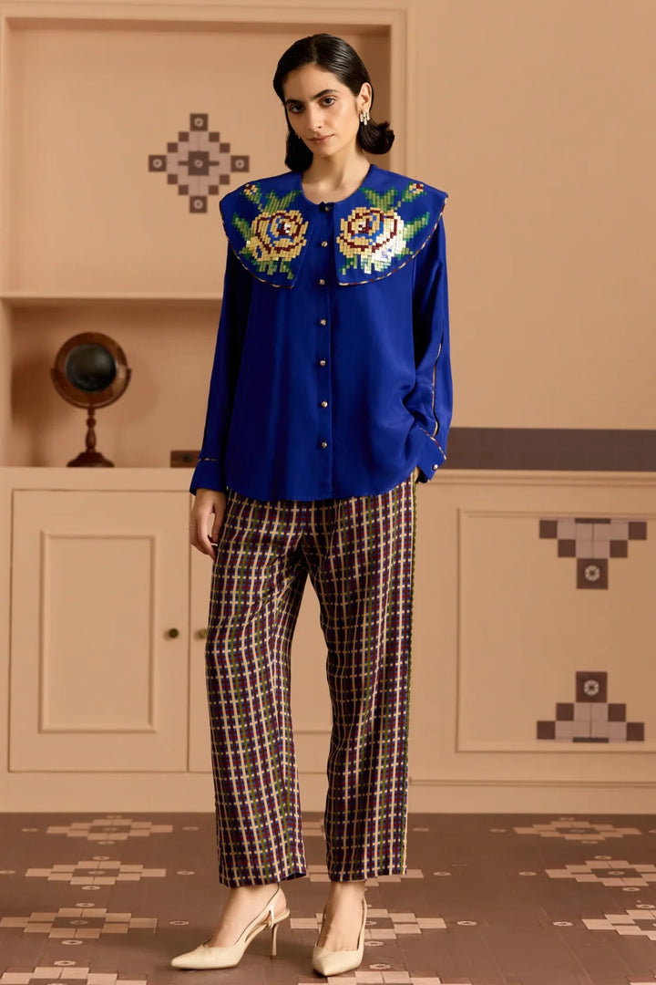 Blue Peter Pan Collar Shirt