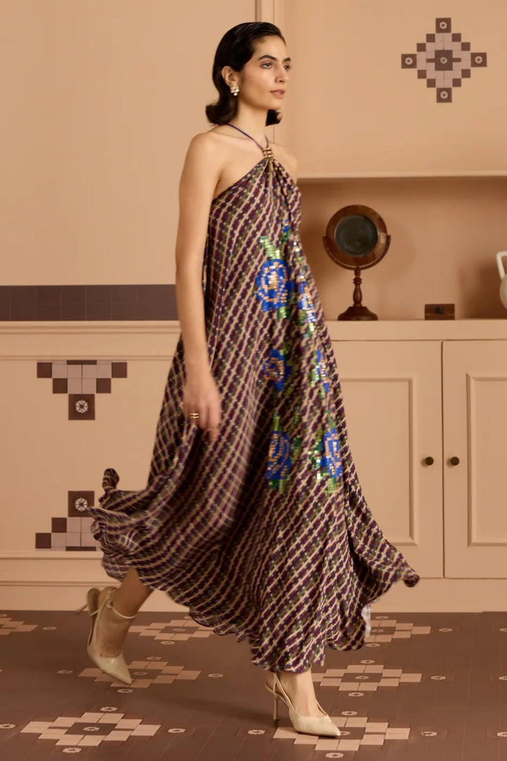 Blue Haulter Dress