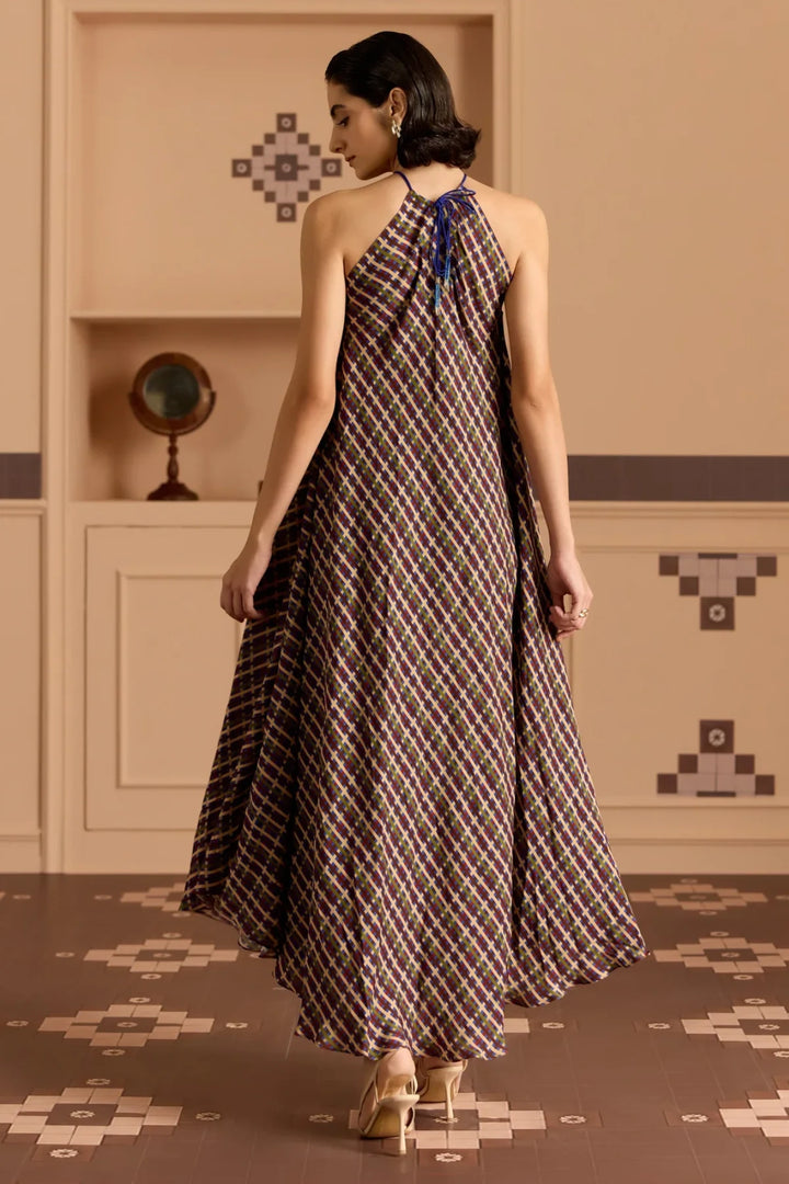 Blue Haulter Dress
