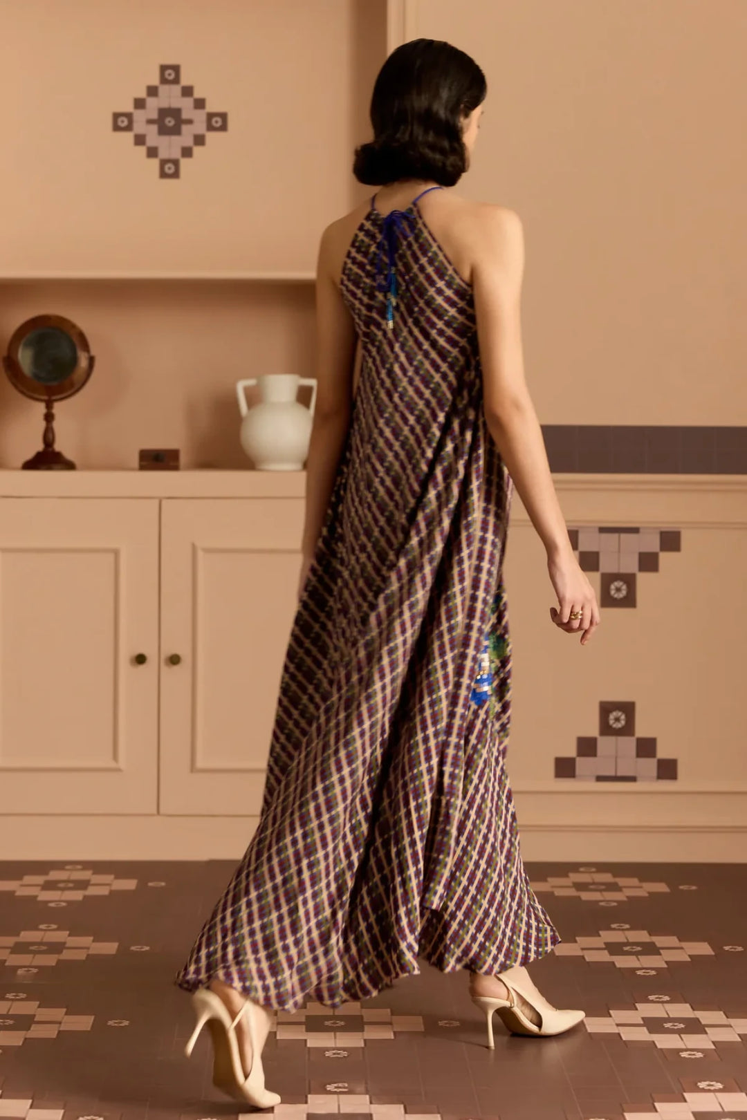 Blue Haulter Dress