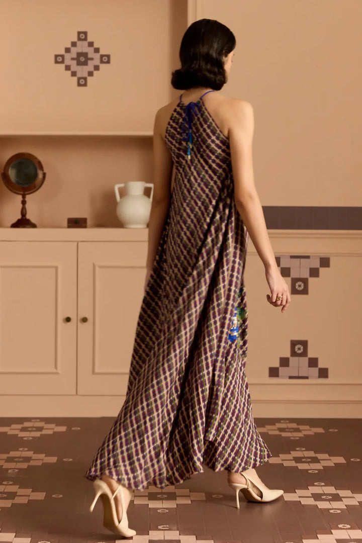 Blue Haulter Dress