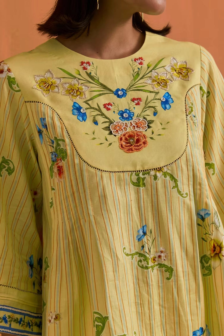 Verdant Yoke Top And Trouser Set
