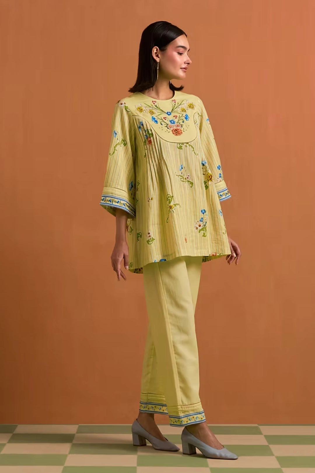 Verdant Yoke Top And Trouser Set